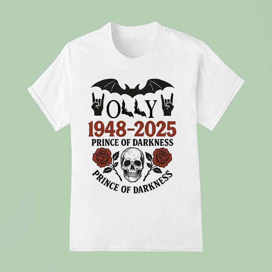 Ozzy Osbourne Prince Of Darkness Skull Roses T Shirt
