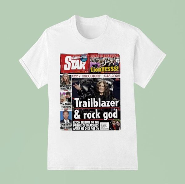 Ozzy Osbourne Trailblazer And Rock God On July With Final Photo And Elton John Farewell T Shirt
