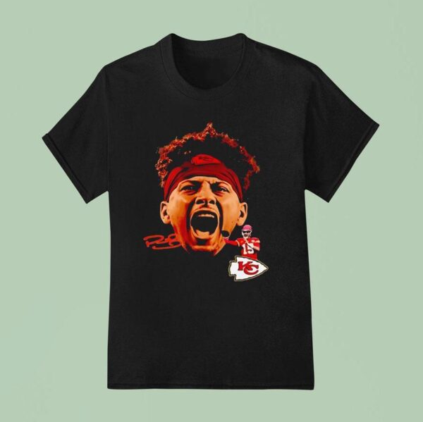 Patrick Mahomes Bigface Kansas City Chiefs Football Signature T Shirt