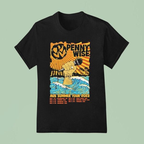 Pennywise Jmt Aus Summer Tour Dates Hand Mic T Shirt