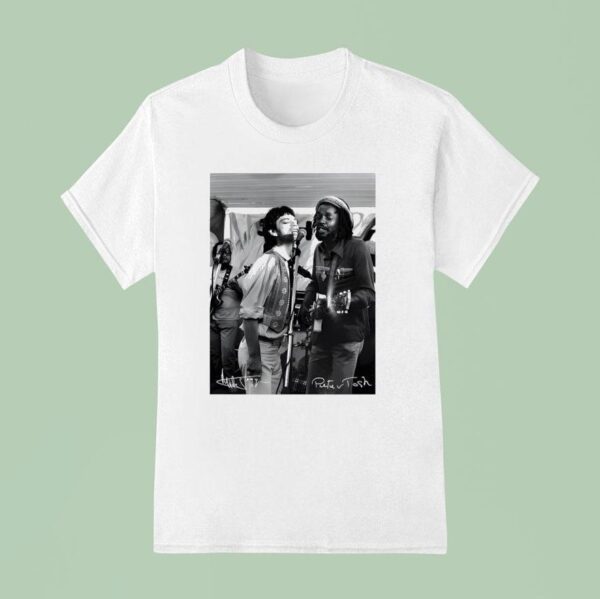 Peter Tosh Mick Jagger Walk And Don T Look Back Signature T Shirt