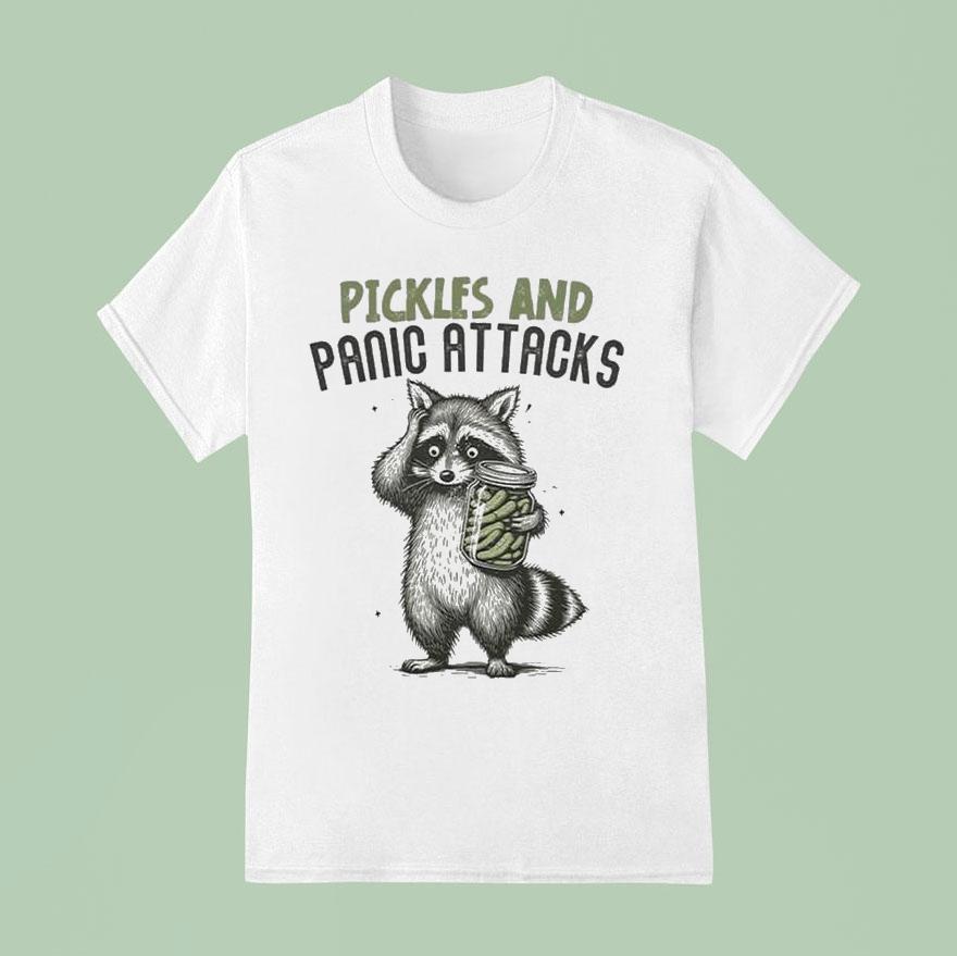 Pickles And Panic Attacks Raccoon T Shirt