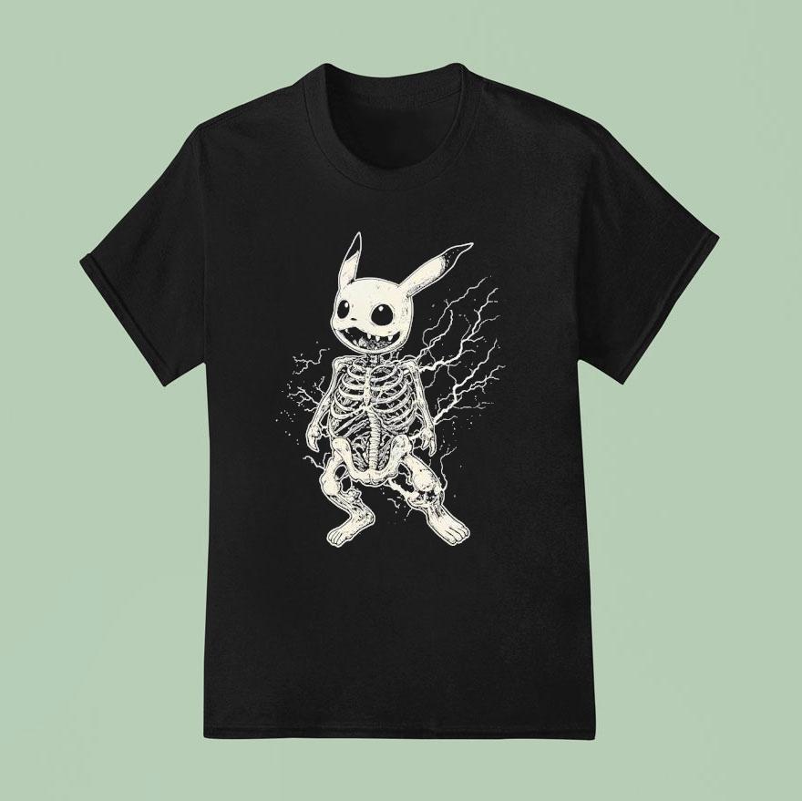 Pikachu Skeleton Cartoon T Shirt