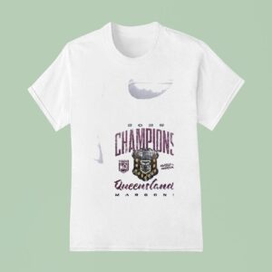 Queensland Maroons State Champions United In Maroon Back To Back To Back To Back Logo T Shirt