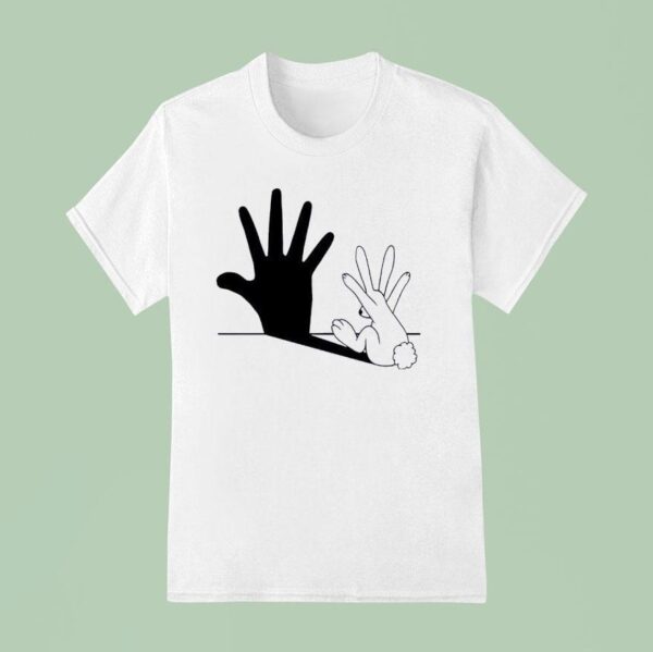 Rabbit Hand Shadow Ringer T Shirt