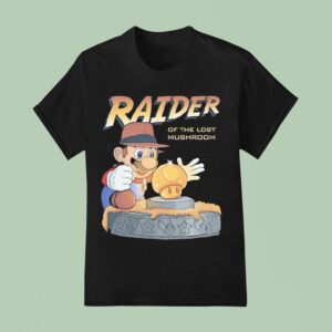 Raider Of The Lost Mushroom Mario As Indiana Jones T Shirt