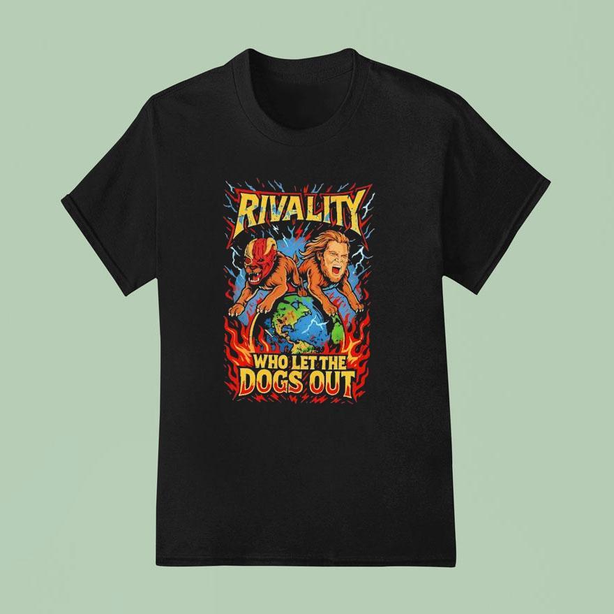 Rivality Who Let The Dogs Out Lions Monster Wrestling T Shirt