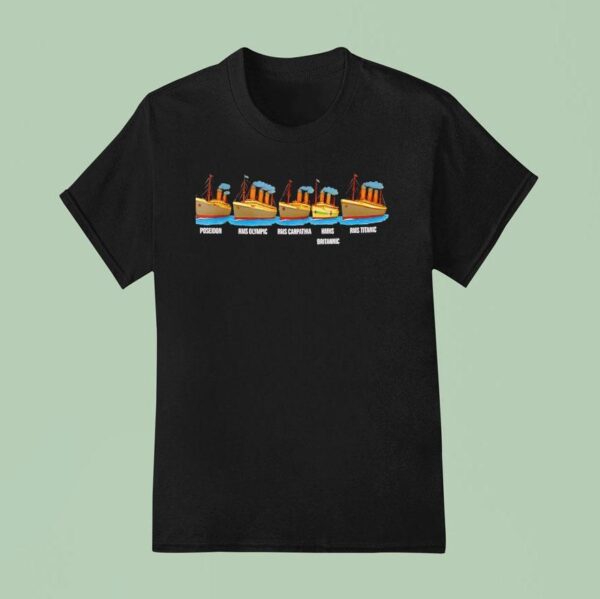 Rms Titanic Britannic Poseidon Carpathia Famous Ship Lovers T Shirt