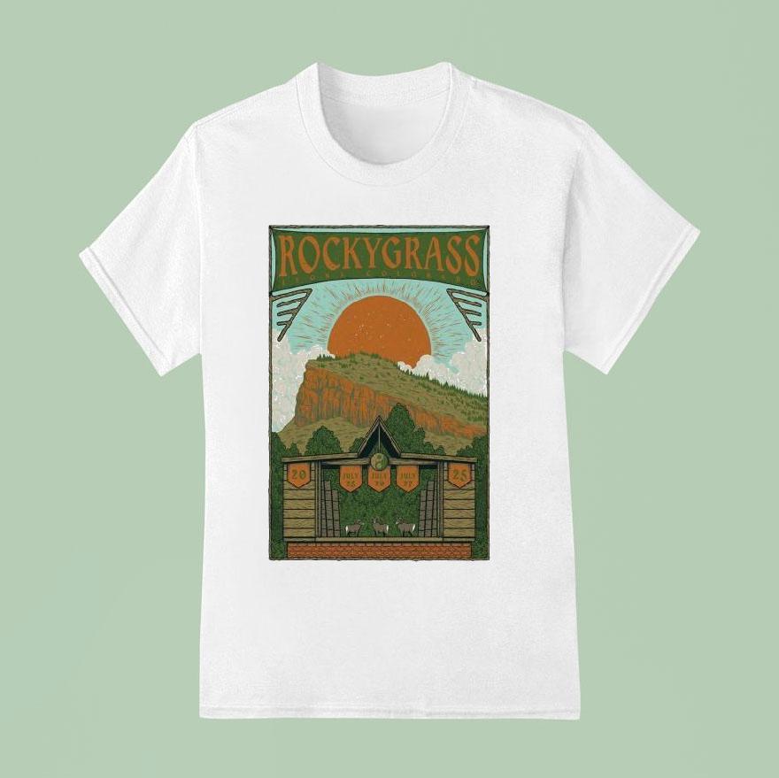 Rockygrass Planet Bluegrass Ranch In Lyons Co Jul T Shirt