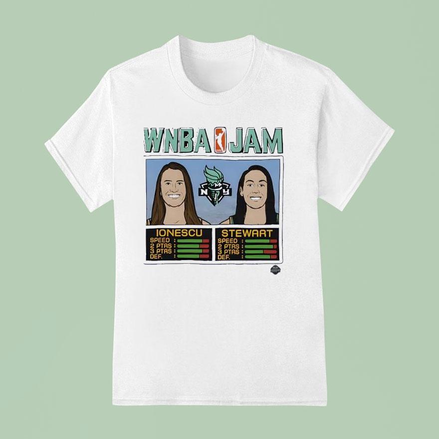 Sabrina Ionescu And Breanna Stewart New York Liberty Wnba Jam T Shirt