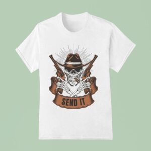 Send It Wild West Skull T Shirt
