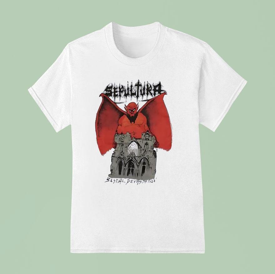 Sepultura Bestial Devastation Devil T Shirt