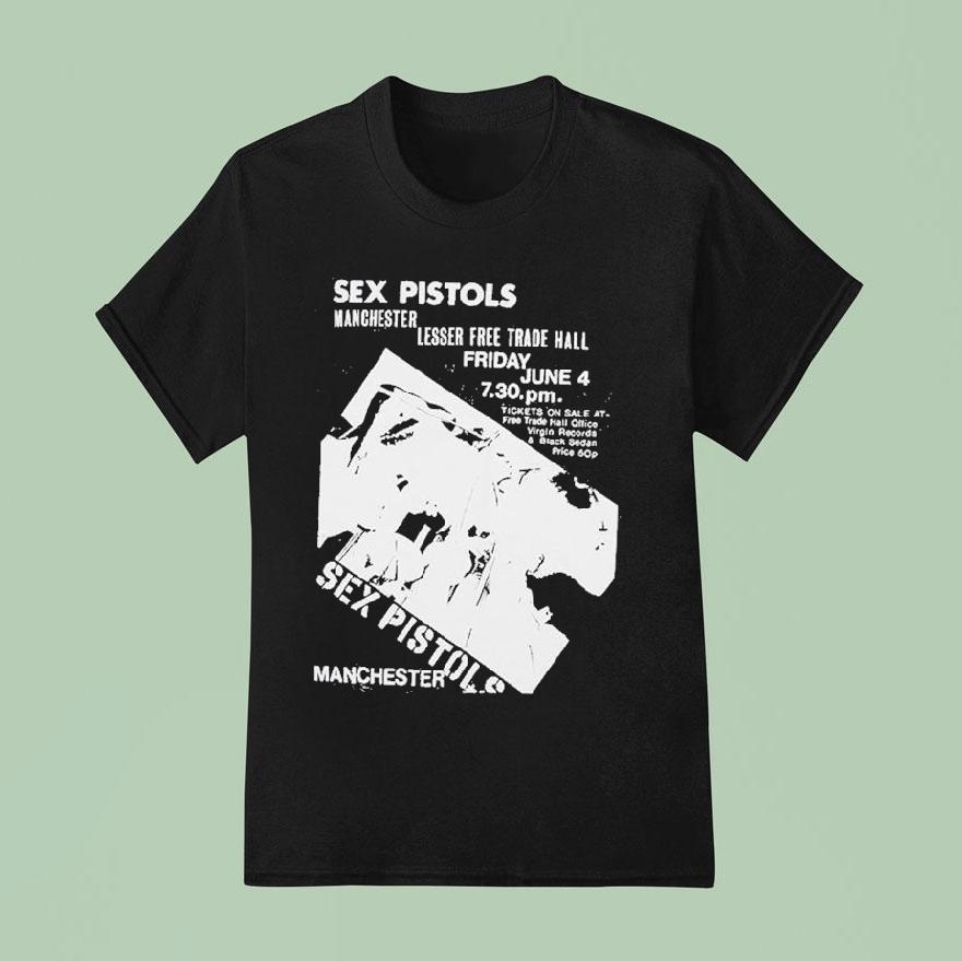 Sex Pistols Manchester Lesser Free Trade Hall T Shirt
