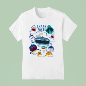 Shark Faces Chart Kinds Of Type Shark T Shirt