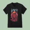 Slayer Farewell Tour A Skull With A Military Helmet Art Dates List Start On July In Cardiff Uk At Blackweir Fields T Shirt
