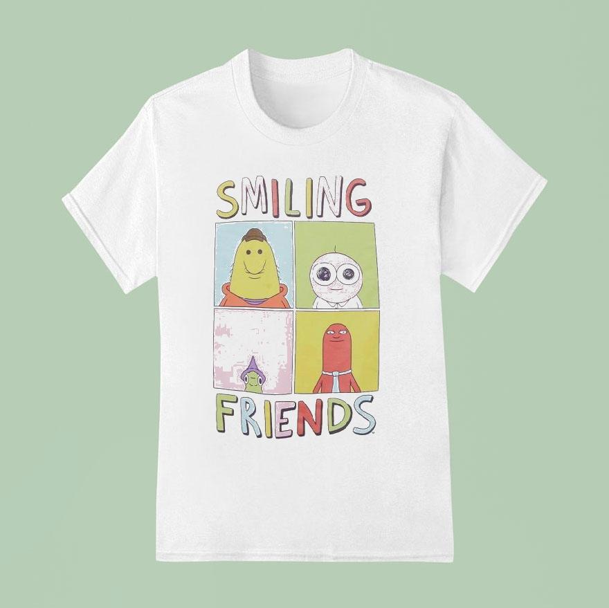Smiling Friends Character Grid T Shirt