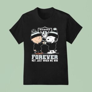 Snoopy And Charlie Brown Las Vegas Raiders Forever Not Just When We Win T Shirt