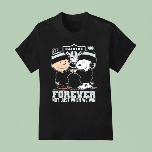 Snoopy And Charlie Brown Las Vegas Raiders Forever Not Just When We Win T Shirt