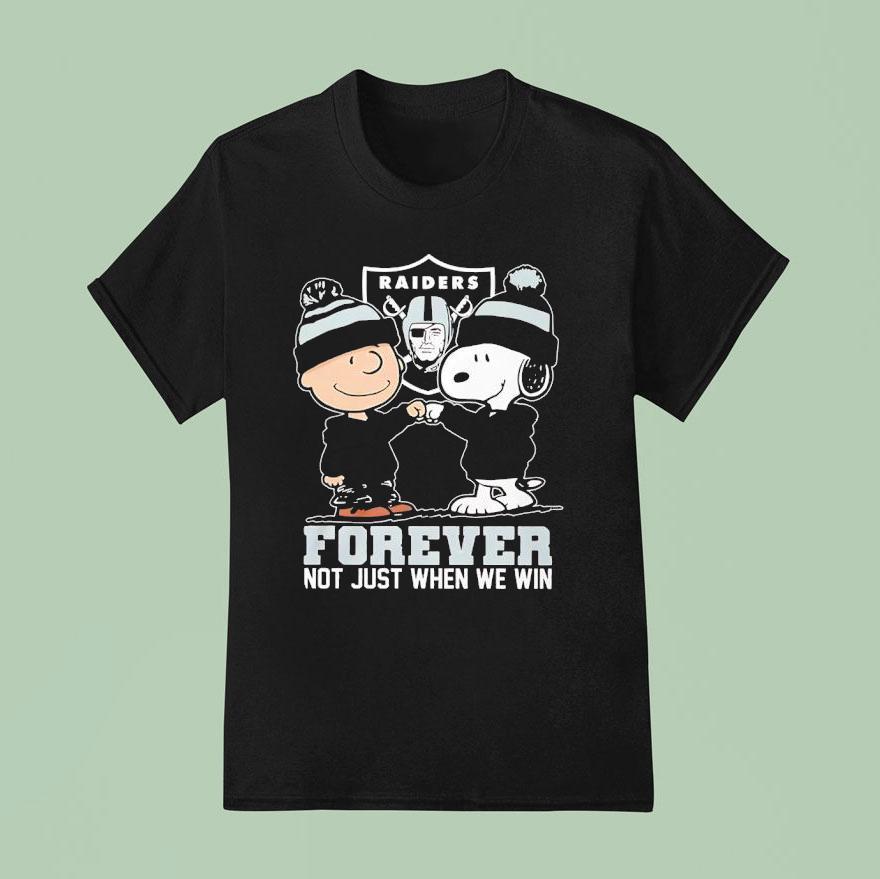 Snoopy And Charlie Brown Las Vegas Raiders Forever Not Just When We Win T Shirt
