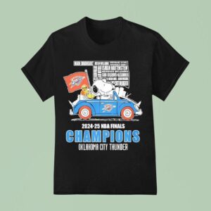 Snoopy And Woodstock Driving Car Oklahoma City Thunder Nba Finals Champions All Name Of Legends T Shirt