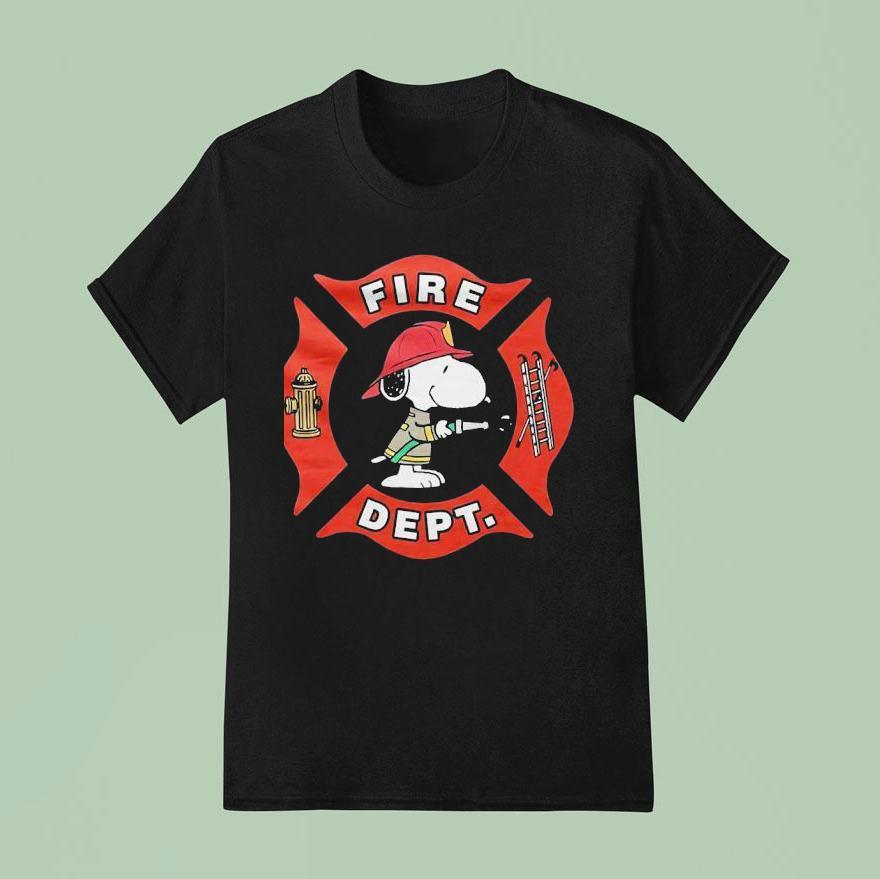 Snoopy Fire Dept Logo Parody T Shirt