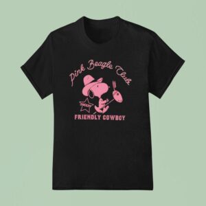 Snoopy Pink Beagle Club Friendly Cowboy T Shirt
