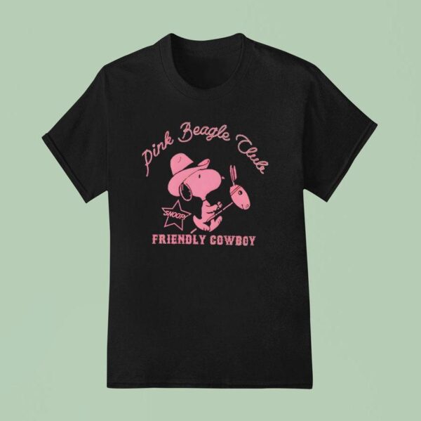 Snoopy Pink Beagle Club Friendly Cowboy T Shirt
