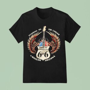 Standing On The Corner In Winslow Arizona Route Guitar T Shirt