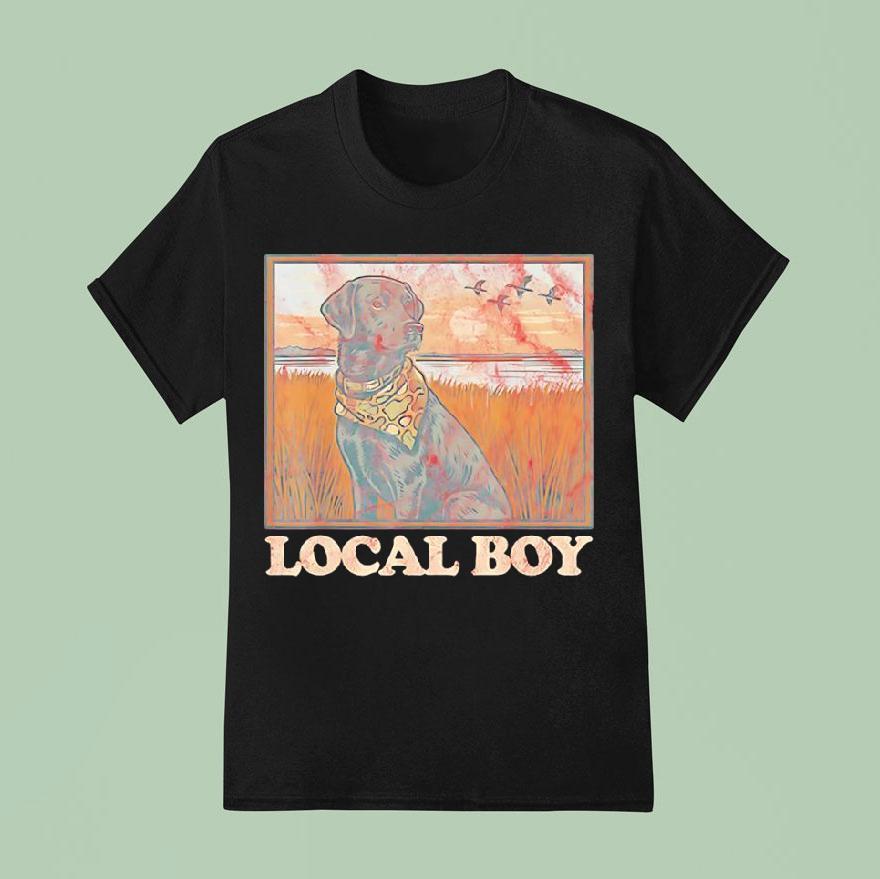 Sunset Dog In Field Local Boy T Shirt