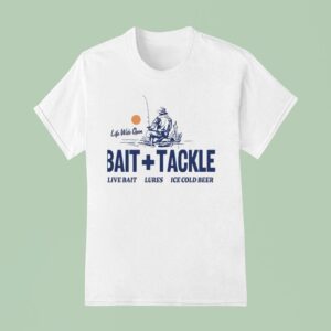 Sunset Life Wide Open Bait And Tackle Live Bait Lures Ice Cold Beer T Shirt