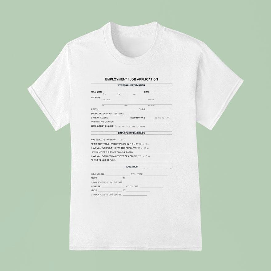 Tamir Omari Employment Job Application T Shirt