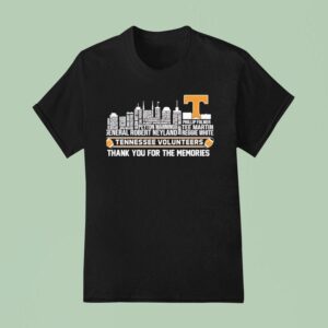Tennessee Volunrs City Skyline All Names Of Legends Thank You For The Memories T Shirt