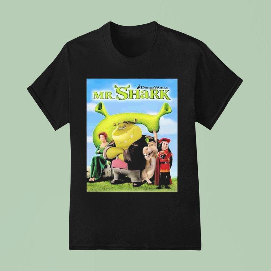 The Bad Guys Mr Shark Collab With Shrek T Shirt