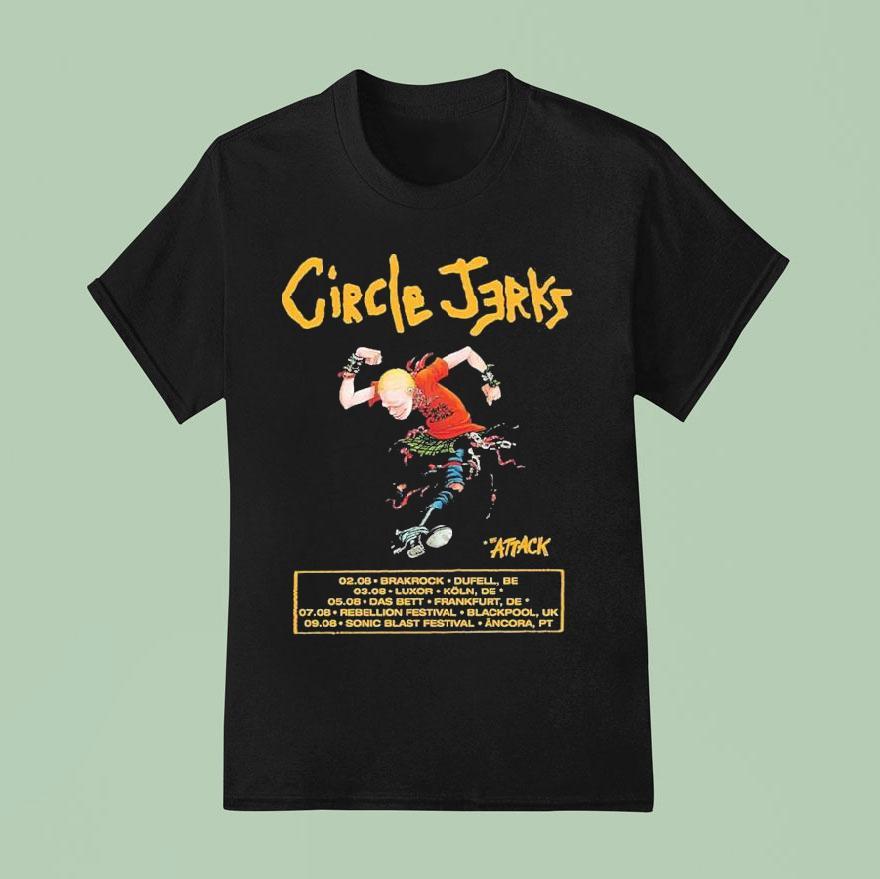 The Circle Jerks Tour Cities List Playing At Brakrock In Duffel Belgium On August Nd T Shirt