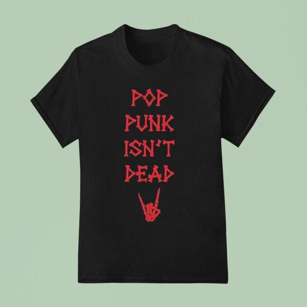The Paradox Black Pop Punk Isn T Dead Skeleton Hand T Shirt