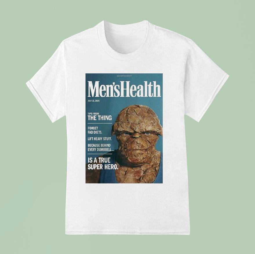 The Thing Men S Health Magazine Parody July Marvel Superhero Wall Art For Gym Lovers T Shirt