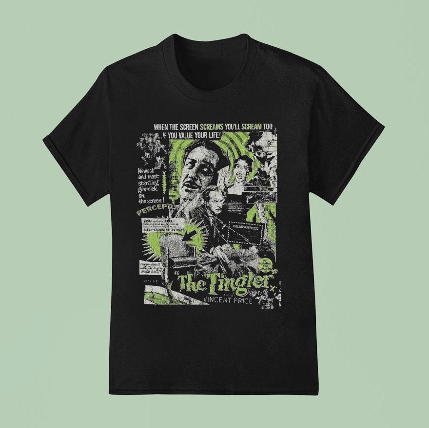 The Tingler When The Screen Screams You Ll Scream To If You Value Your Life Vincent Price T Shirt