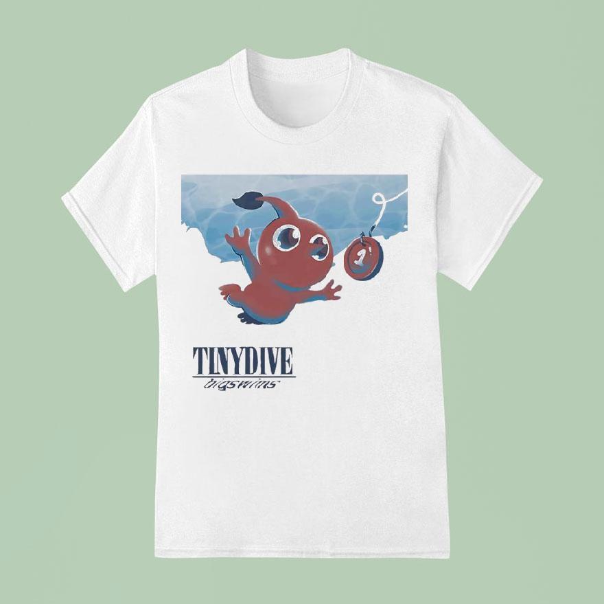 Tinydive Bigswims Pikmin In The Style Of Nirvana S Album Nevermind T Shirt