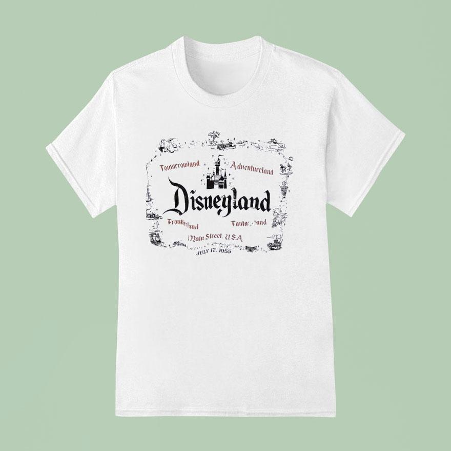Tomorrowland Adventureland Disneyland Main Street Usa July T Shirt