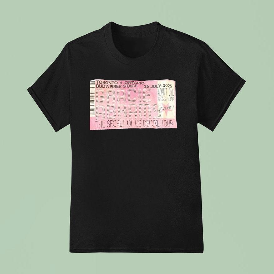 Toronto Ontario Budweiser Stage July Gracie Abrams The Secret Of Us Deluxe Tour T Shirt