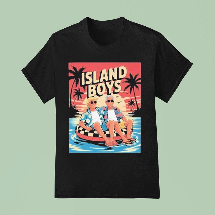 Trump And Jeffrey Epstein Island Boys Beach T Shirt