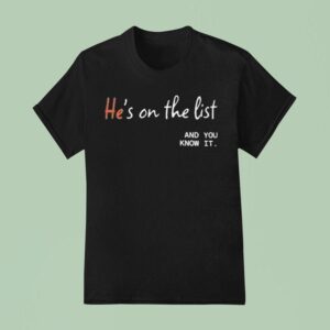 Trump He Is On The List And You Know It Epstein Files T Shirt