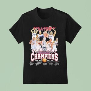 Uconn Huskies Yes I Am Old But I Saw Four Peat National Champions Signatures T Shirt