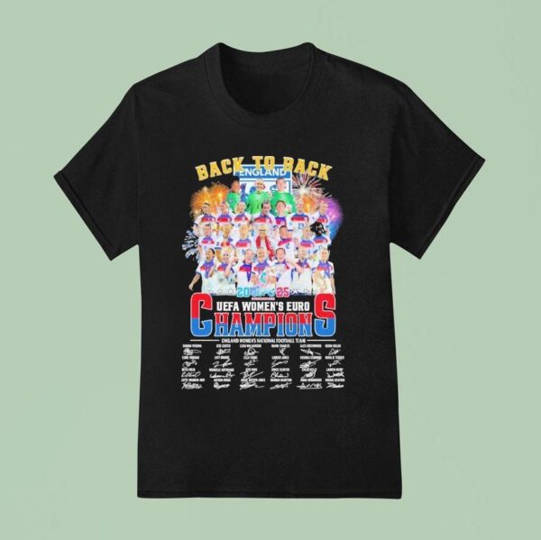 Uefa England Women S Team Euro Champions Back To Back Signatures T Shirt
