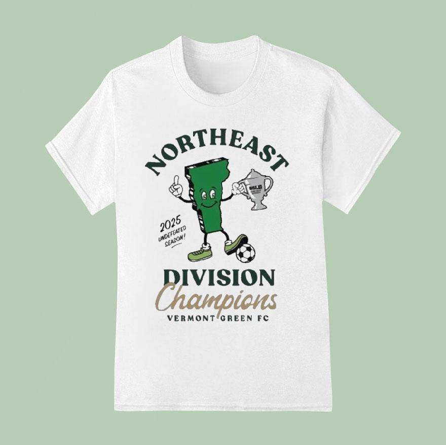 Vermont Green Fc Division Northeast Undefeated Season Champions T Shirt