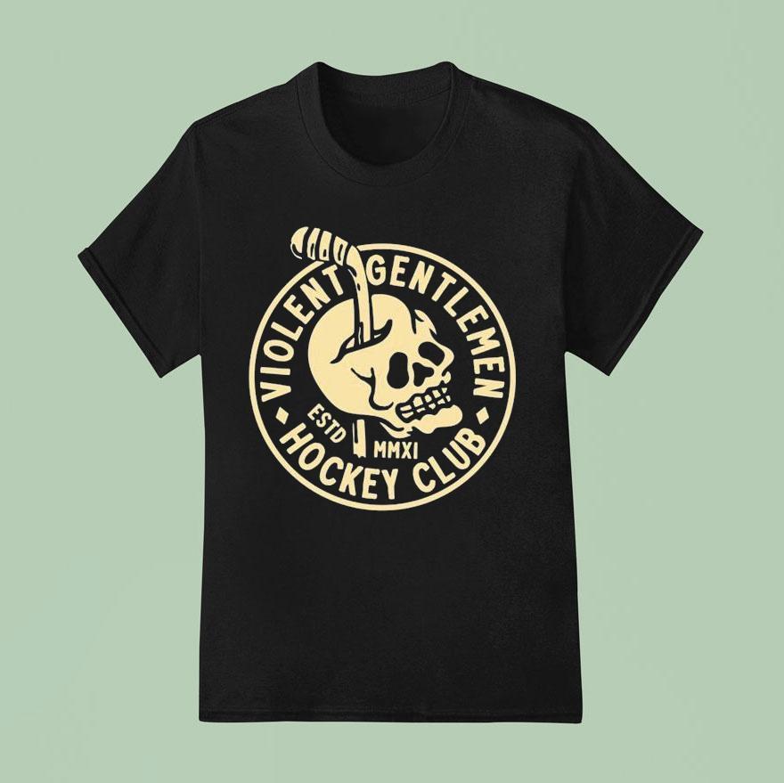 Violent Gentlemen Hockey Club Headache Skull T Shirt