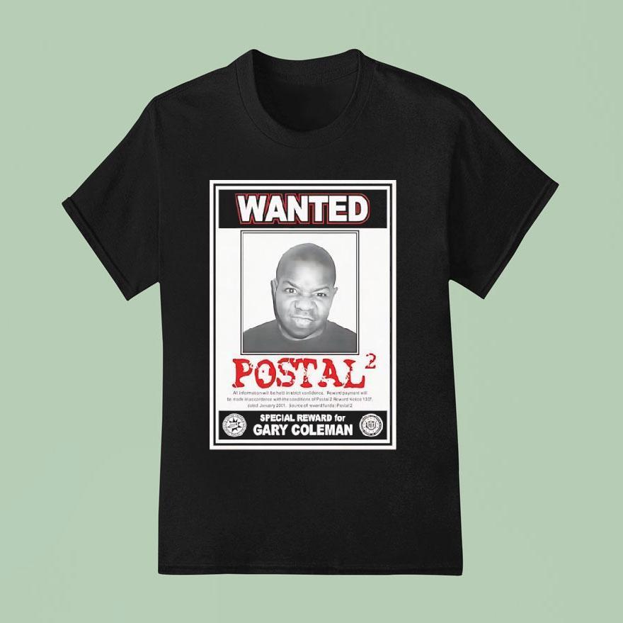 Wanted Postal Special Reward For Gary Coleman T Shirt