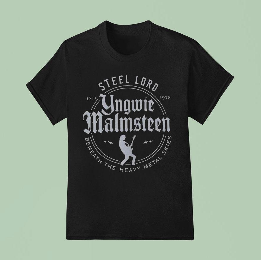 Yngwie Malmsn Sl Lord Beneath The Heavy Metal Skies Dominion Sl Est T Shirt