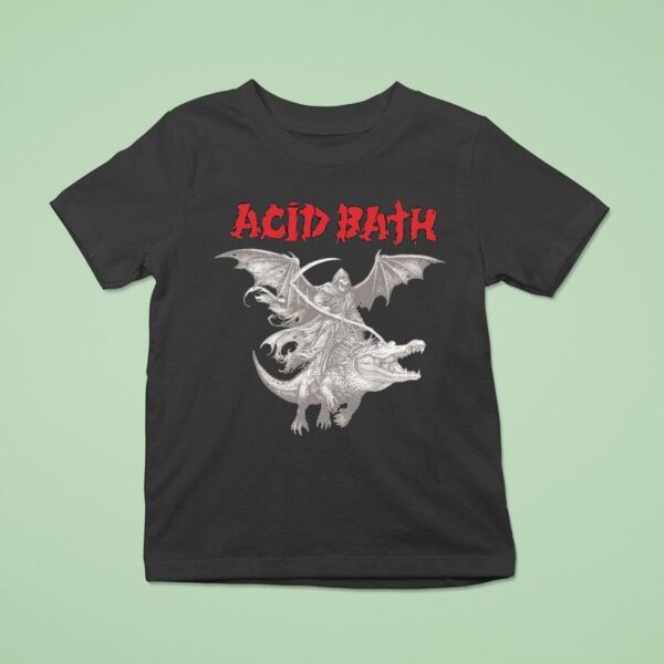 Acid Bath Grim Reaper Riding Alligator T Shirt