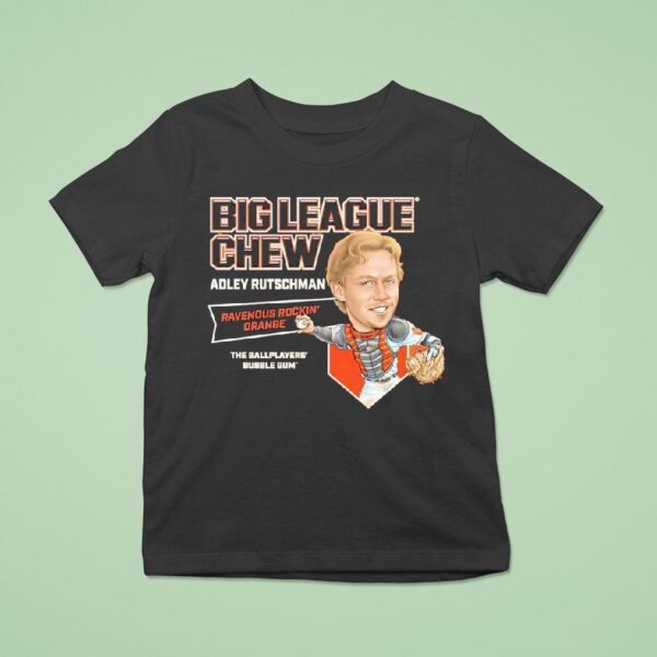 Adley Rutschman Baltimore Orioles Big League Chew Ravenous Rockin Orange The Ballplayers Bubble Gum T Shirt